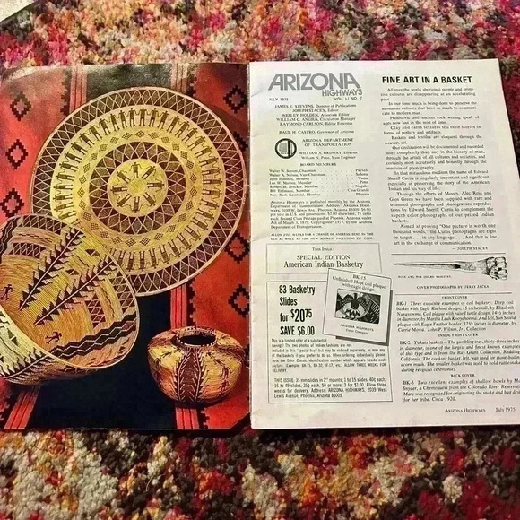 ARIZONA HIGHWAYS JULY 1975 English, Monthly NATIVE AMERICAN BASKETRY. - Picture 8 of 10